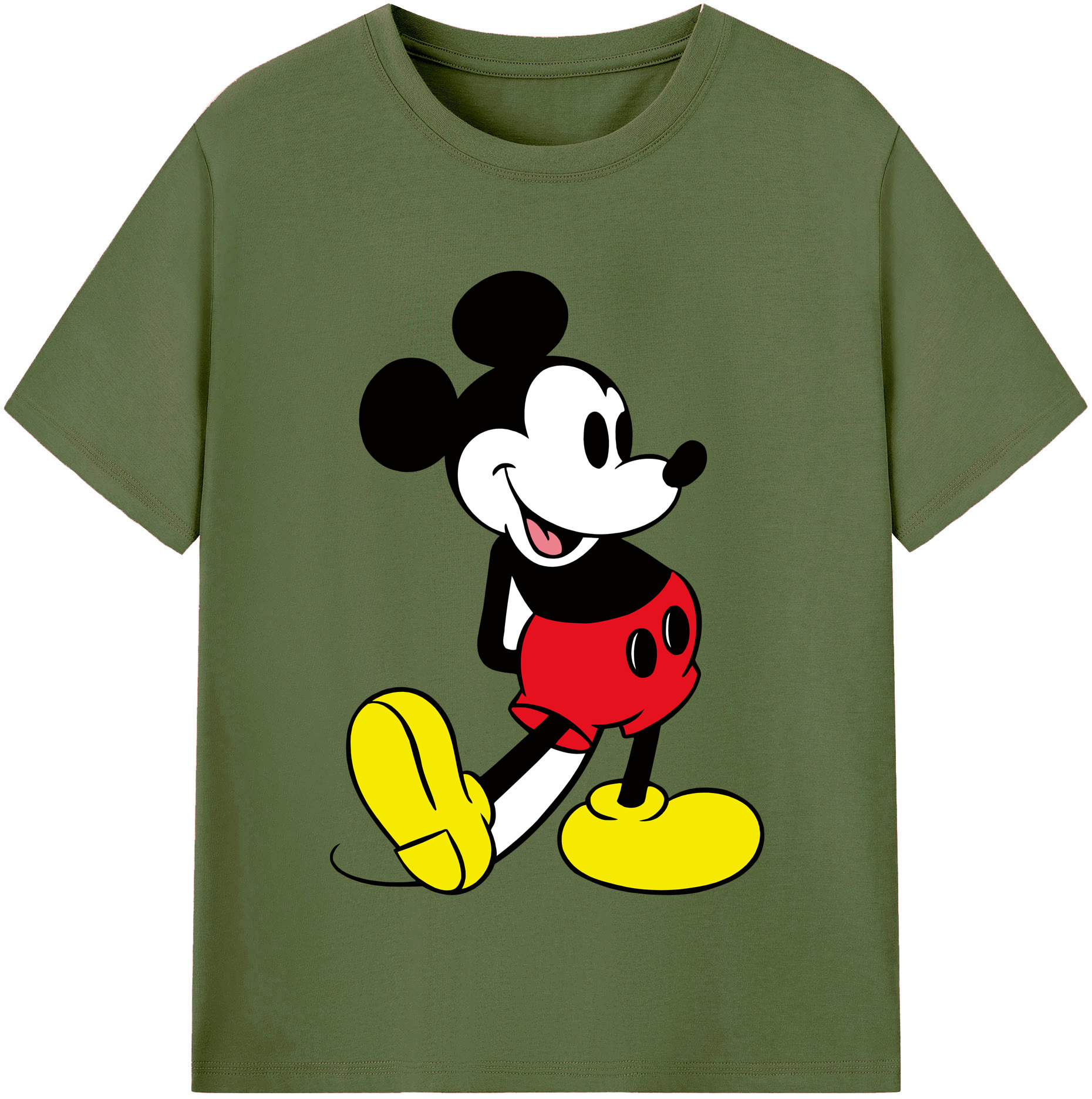 （画像用） ミッキーマウス Mickey Mouse 綿100％半袖Tシャツ（フロントプリント）